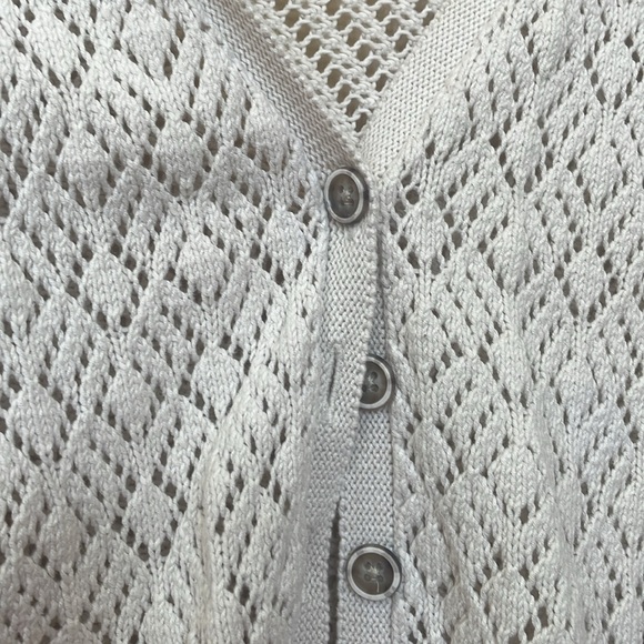 Lucky Brand Cream Crochet Cardigan Size Small - Picture 3 of 6